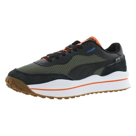 Puma Style Rider Mens Shoes Size 7, Color: Charcoal/Olive/Orange