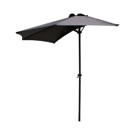 International Caravan Gray Round Market Patio Umbrella