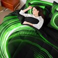 thumbnail image 4 of Manfei Abstract Swirl Stripes 7pcs Bedding Comforter Set for Teens Female Men,Geometric Spiral Lines Queen Bedding Sets Super Cozy,Gradient Ombre Queen Sheet Sets,Super Cozy Room Decor, 4 of 8