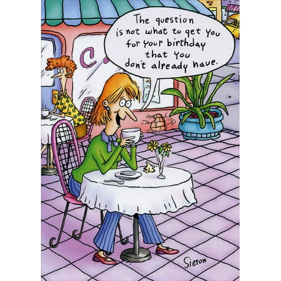 Oatmeal Studios Woman at Table Funny / Humorous Birthday Card