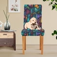 thumbnail image 4 of Yayeee 2 Pack Dining Chair Covers Stretch Parson Chairs Slipcovers Seat Protector, Stained Glass Pattern, 4 of 6