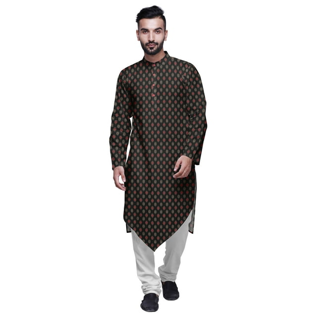 Atasi Kurta à Manches Longues de Designer pour Garçons, Kurta Décontractée Imprimée en Coton Flex