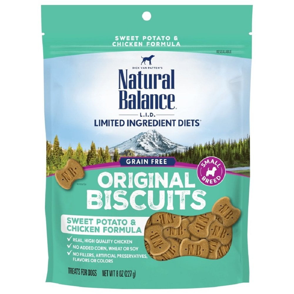 Natural Balance L.I.T. Limited Ingredient Small Breed Dog Treats, Grain Free, Sweet Potato & Chicken Formula, 8-Ounce