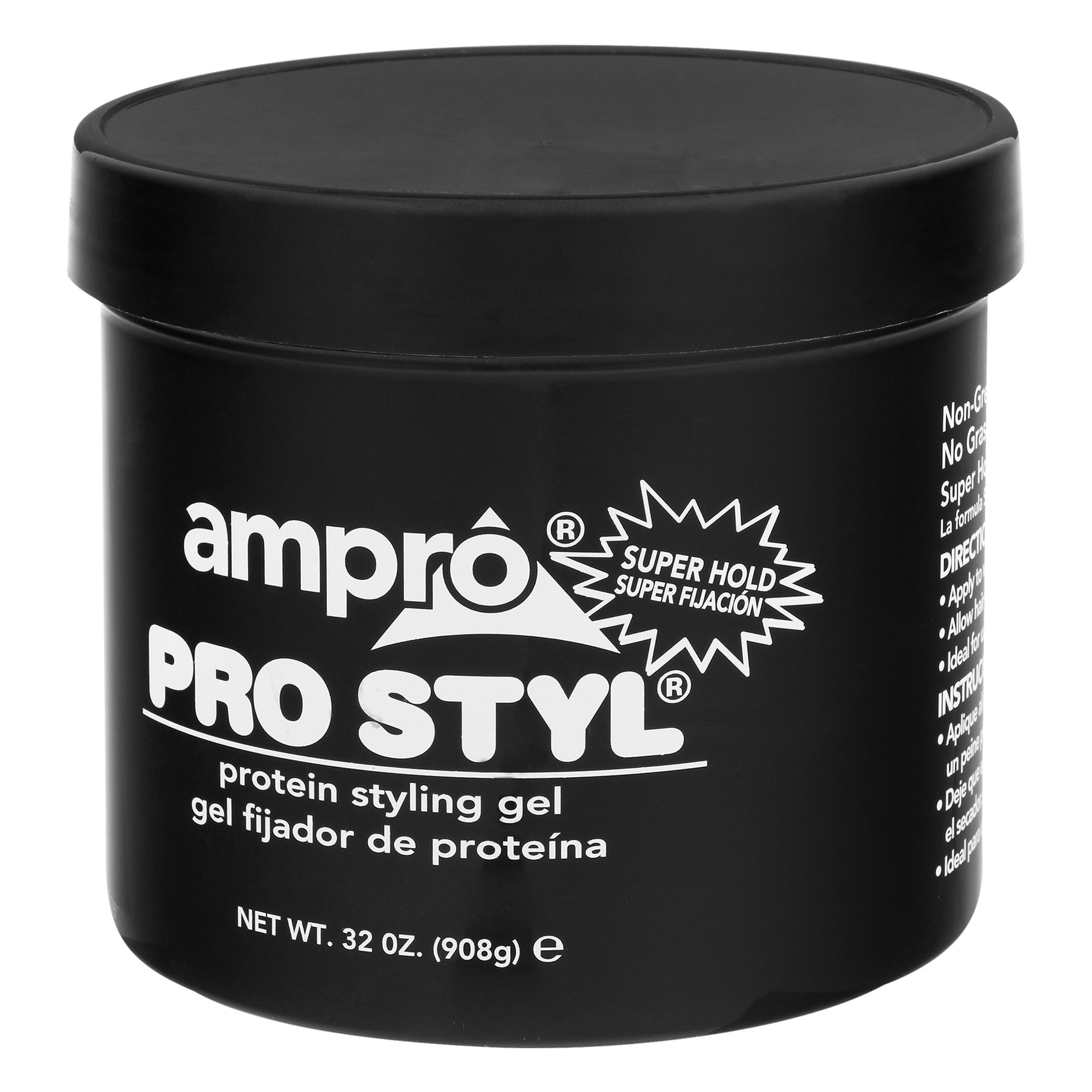 (3 pack) Ampro Pro Styl® Super Hold Protein Unisex Styling Gel for Resistant Hair Textures, 32 oz, Moisturizing