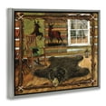 Stupell Industries Rustic Cabin with Border Animals & Insects Painting