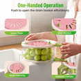 thumbnail image 2 of Fruit & Vegetable Washing Bowl with Strainer, Multifunctional Produce Washer and Berry Container, Lettuce Keeper for Refrigerator, Portable Colander for Kitchen, 2 of 8