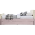 thumbnail image 4 of Meridian Furniture Lit Gigogne/lit de Rangement Simple en Velours Rose Ivy, 4 of 9