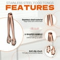thumbnail image 3 of FACEGA Metal Tongs,Openwork Clip Top 304 Stainless Steel Kitchen Tongs,U Frame Handle 5.5" Kitchen Tongs for Cooking,For Pick Up, Sugar Cubes, Milk Balls,Rosegold, 3 of 7