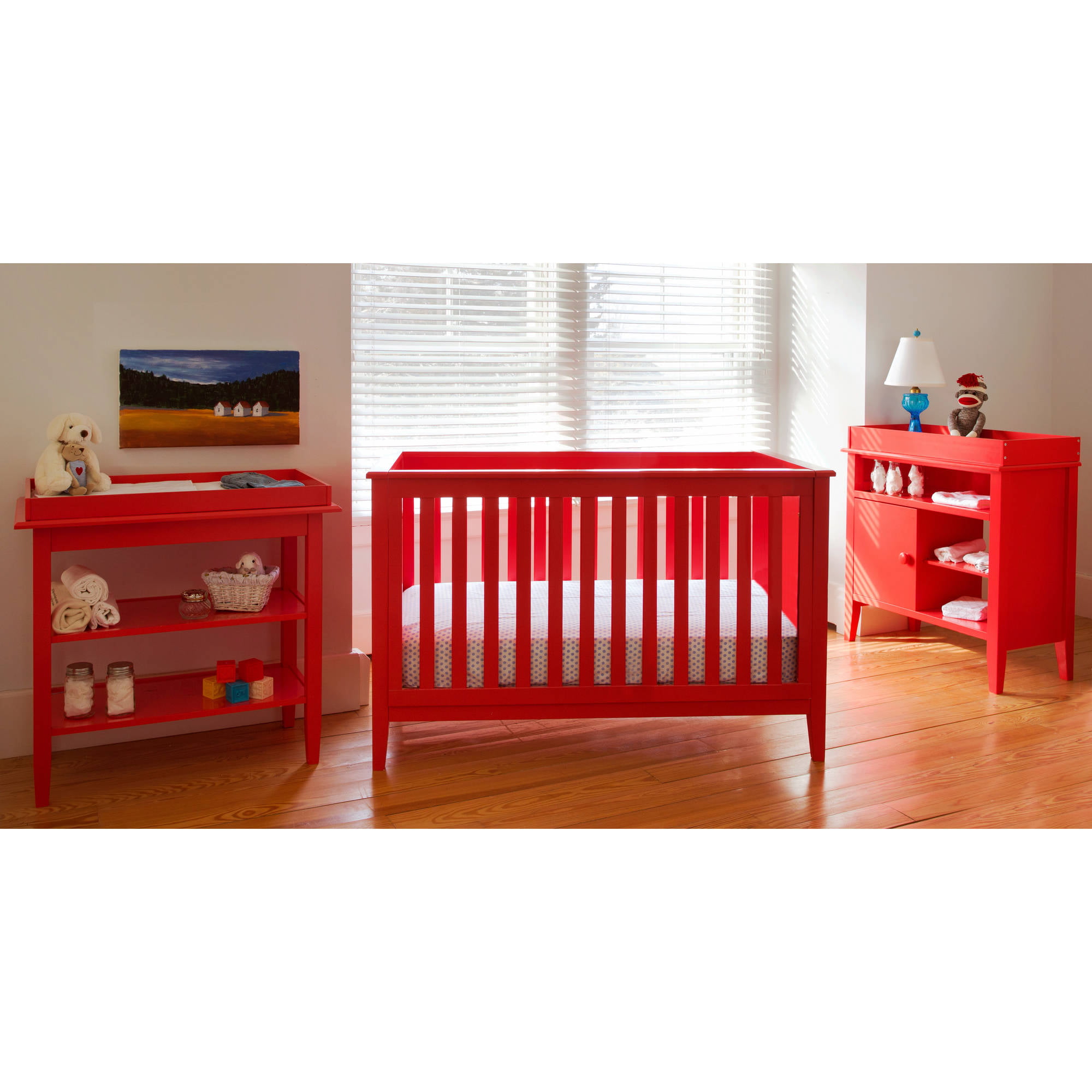 Me 3-in-1 Convertible Crib Lollipop Red 