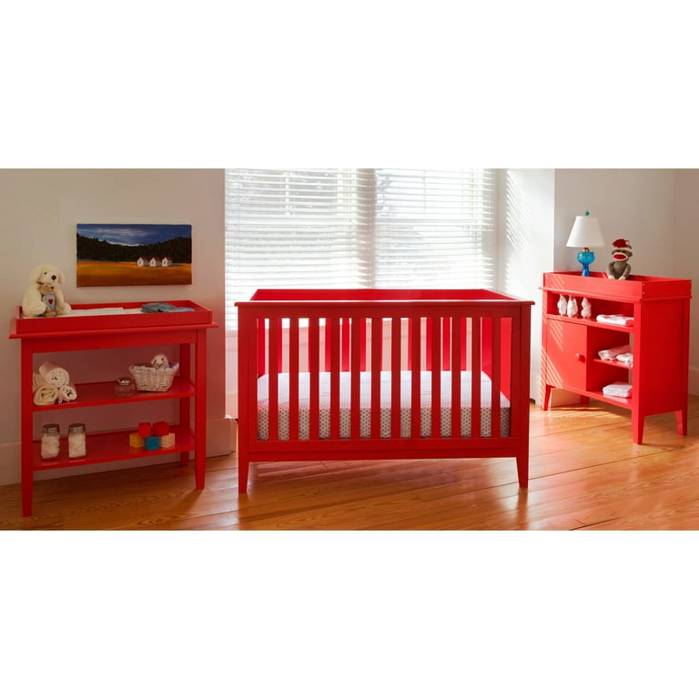 Lolly Me Color Me 3 in 1 Convertible Crib Lollipop Red Walmart