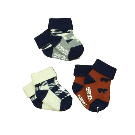 

Pre-owned Robeez Boys Brown | Blue | Grey | White Socks size: 6-12 Months