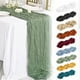 thumbnail image 1 of Camino de Mesa de Gasa Bohemia | Tela Arrugada Transparente Extra Larga de 89 X 39 Cm | Decoración para Bodas, Despedidas de Soltera y Baby Shower | Blanco, Negro, Azul, Naranja, Rojo, Beige, Amarill, 1 of 7