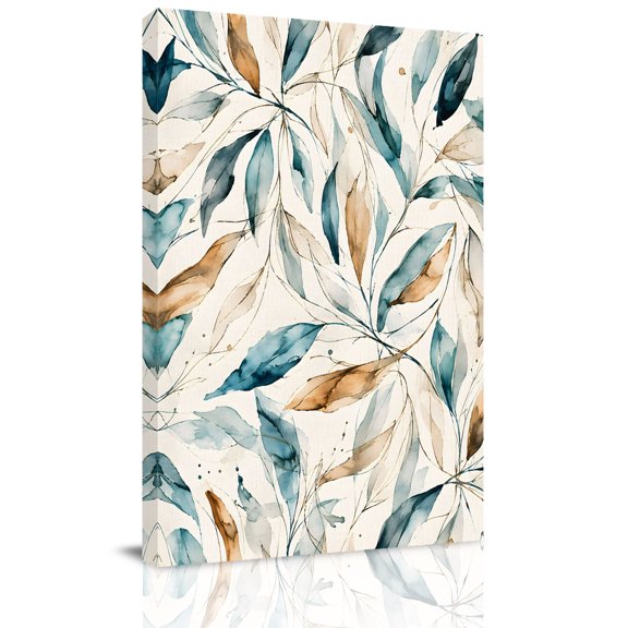 Canvas Wall Art, Tropical Leaves Framed Canvas Prints for Living Room Office, Modern Simple Abstract Botanical Watercolor Extra Large Gallery Wrapped Wall Decor for Home Office, Gifts, 24"x32"