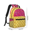 thumbnail image 2 of Rateoe Red Ice Cream Pattern Durable Student Backpack Laptop Bag- Ergonomic Design, Waterproof Twill Fabric - Ideal for School, Travel, and Outdoor Activities, 2 of 6