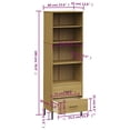 thumbnail image 4 of vidaXL Adult Standard Tall Bookcase with 2 Drawers Brown 60x35x180 cm Solid Wood OSLO, 4 of 5