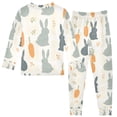 thumbnail image 2 of FORMRS Long Sleeve Top and Pants Pajama Set for Niños 2-Piece Sleepwear, Sizes 18M-8Y, Whimsical Rabbits, 2 of 6