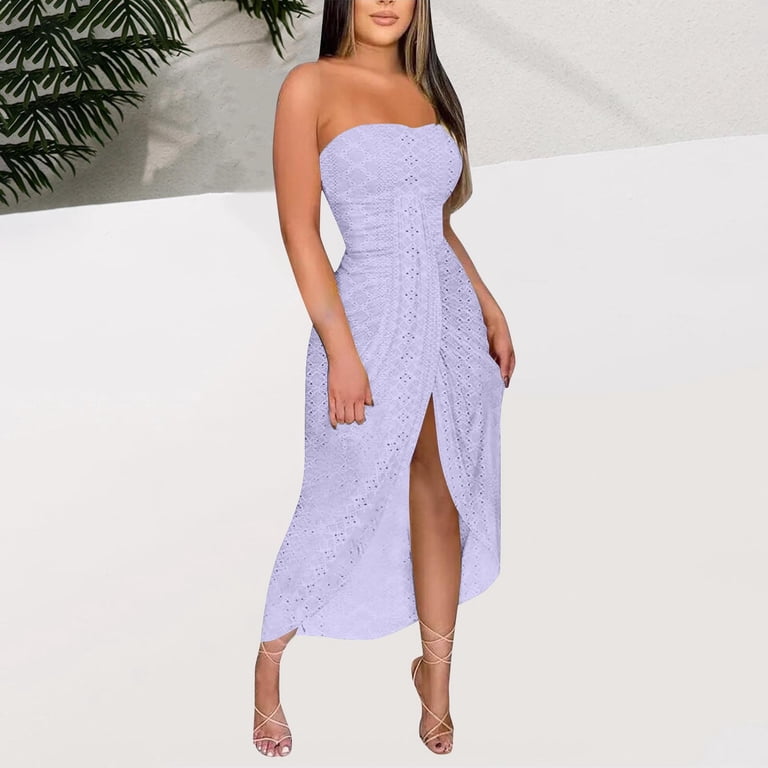 purple bandeau dress Lace & Beads bandeau structured mini dress in purple