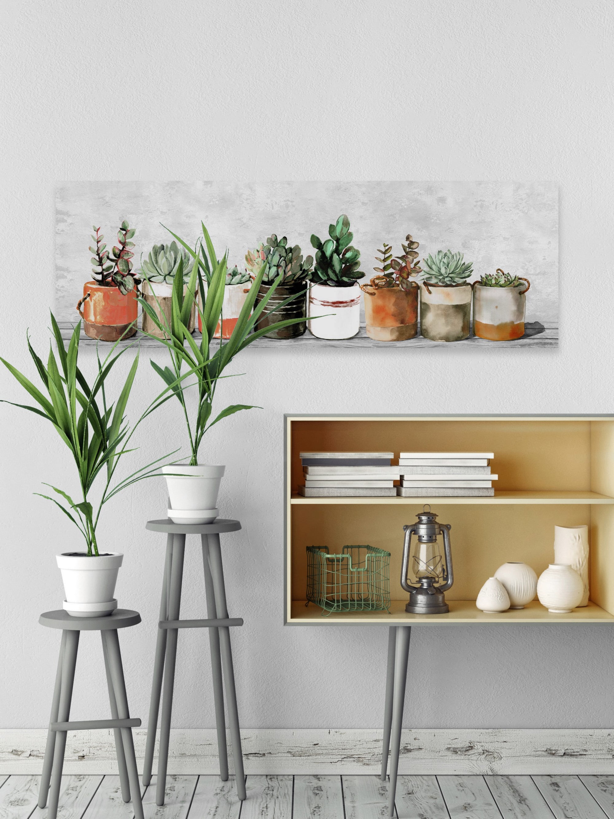 Marmont Hill Make It Orange Pots Canvas Wall Art