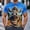 A141 Gray, variant on Men's Novelty 3D All-over Print T-Shirt, Vivid Crazy Horse Face Graphic Tee, Short Sleeve Round Neck, Comfortable Breathable Fabric, Funny Animal Design for Summer Casual, Theme Party Wear