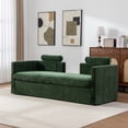 thumbnail image 6 of 82.68" Wide Extra-Large Double-Seater Sofa, Chenille Upholstered with 4 Pillows, for Bedroom, Living Room, Window Seat, Green, 6 of 11