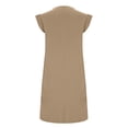 thumbnail image 4 of Wowcloth Women's Knee-Length Dress, Solid Color Round Neck Sleeveless Slit Casual Loose Pocket Dress, 4 of 6
