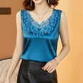 thumbnail image 3 of Mittory Womens Silk Satin Tank Tops Floral Applique Lace Casual Sleeveless Top Basic Camisole Tank Cami Blouses, 3 of 6