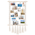 thumbnail image 3 of 2X Hanging Photo Display with 60 Wood Clips Macrame Wall Hanging Picture Holder Collage Picture Frame for Boho Decor, 3 of 7
