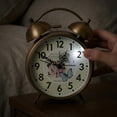 thumbnail image 3 of REGALWOVEN Vintage Mechanical Alarm Clock, Retro Metal Casing, Loud Bell Ring, Ideal for Bedroom Nightstand Floral Pattern 4.6"L x 2.2"W x 6.1"H, 3 of 6