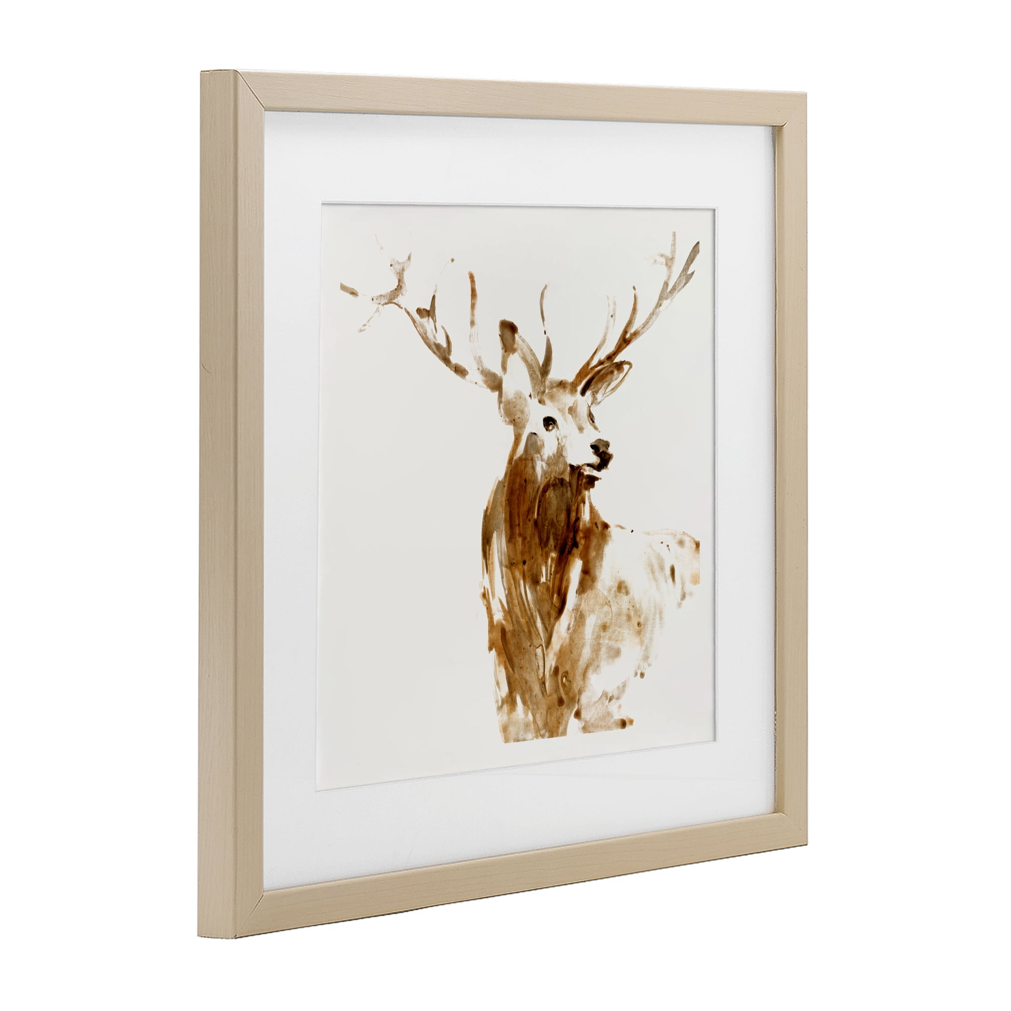 Stupell Industries Deer Portrait Head Shot Birch Framed Print Under Glass, design by Lorenzo Collective