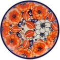 thumbnail image 2 of Polish Pottery 5½-inch Saucer (Poppy Passion Theme) Signature UNIKAT Hand Painted in Boleslawiec, Poland + Certificate of Authenticity, 2 of 6