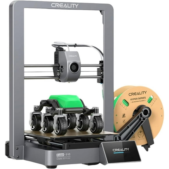 Impresora 3D Creality Ender 3 V3 600mm/s, Impresoras 3D FDM Estructura Metálica, Nivelación Automática, CoreXZ con Extrusor Directo Doble Engranaje, Hotend 60W 300℃, 220x220x250mm..