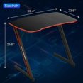 thumbnail image 3 of NiamVelo Gaming Desk 39.4 inch Z-Shaped Computer Desk PC Computer Table Home Office Desk Ergonomic Gamer Workstation with Headphone Hook, Red, 3 of 7