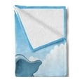thumbnail image 2 of Animal Soft Flannel Fleece Throw Blanket, Baby Flying Clouds Comic Humor Happiness Kids Caricature Illustration, Cozy Plush for Indoor and Outdoor Use, 70" x 90", Pale Blue, by Ambesonne, 2 of 5