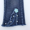 thumbnail image 4 of 2-11T Spring Autumn Toddler Little Girls Distressed Embroidered Jeans Kids Girl Denim Pants,Flowerpot,5-6Years, 4 of 5