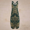 thumbnail image 1 of LOVZFMLL Combinaison Short Sans Manches à Col en V Dos Nu à Imprimé Vintage Décontractée et Aguichant pour Femme Vert Armée P, 1 of 3