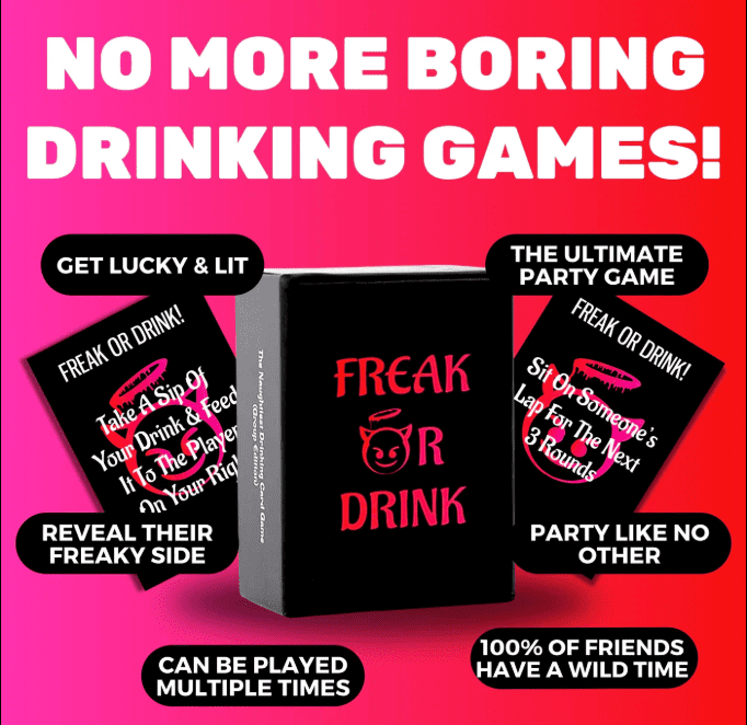 Freak Or Drink Drinking Card Games - The Naughtiest Group Adult Drinking Game For You, Your Partner & Friends | Perfect for Parties, Pre Drinks, Uni Students