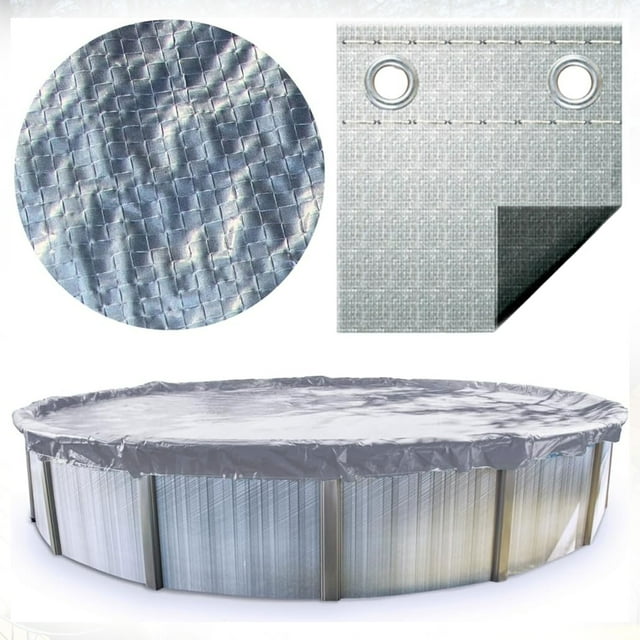 Swimline Hydrotools Silver King Winter Pool Cover for 21 x 42 Ft Above Ground Oval Pools