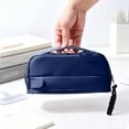 thumbnail image 6 of Hyknon Large Capacity Pencil Case Pen Pouch, Multi-layered Pencil Holder with Handle, Stationery Bag with Zipper, Portable Pen Pouch for Women Adult, Durable Storage Organizer for College, Dark Blue, 6 of 6