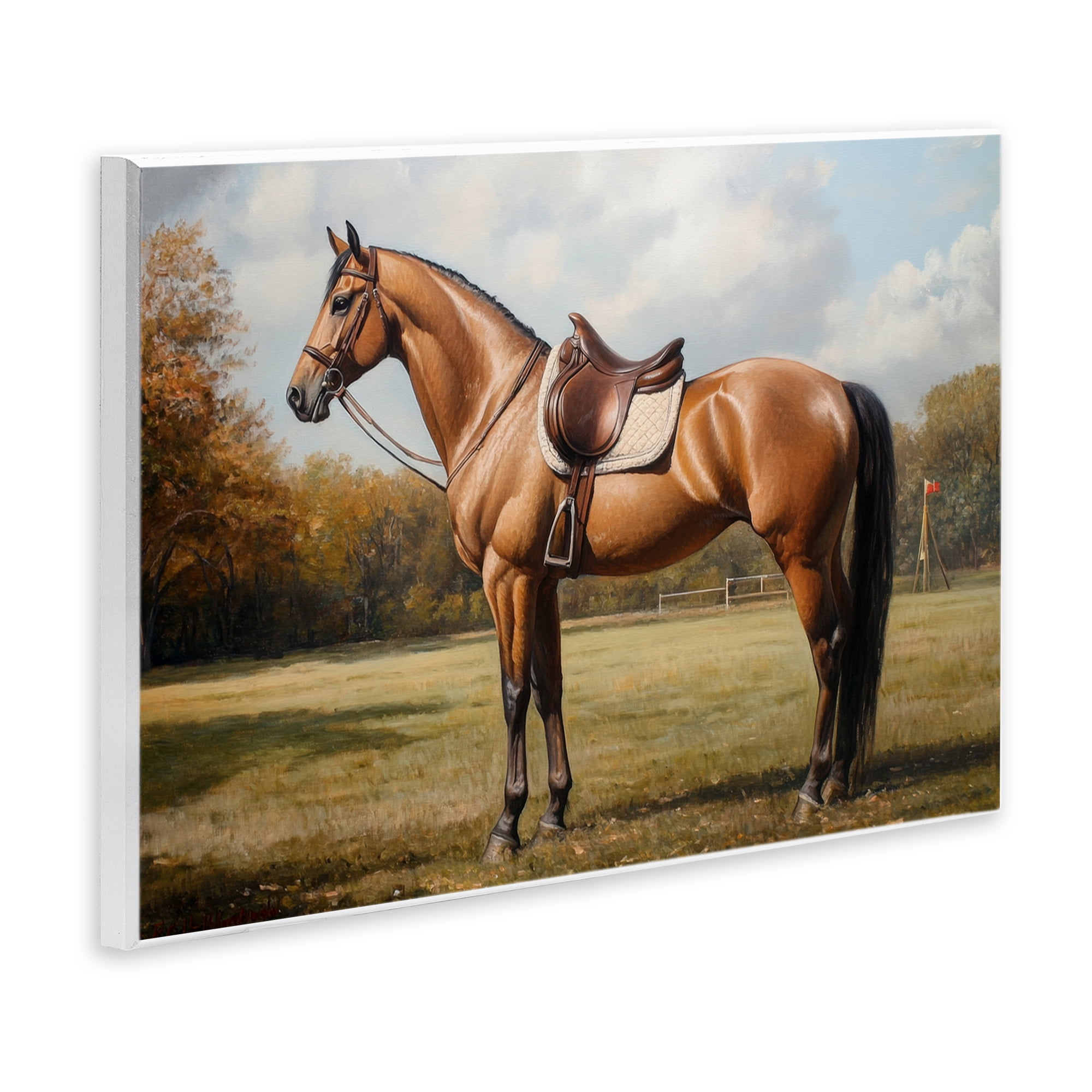 Stupell Industries Show Ready Horse with Saddle Wall Plaque Art, design by Petal Prints Design
