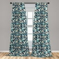 thumbnail image 5 of Ambesonne Nautical Curtains, Ocean Waves Pattern, Pair of 28"x95", Blue and White, 5 of 5