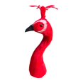 thumbnail image 4 of jifeng Mannequin Paon Tête Décorative Fête Élégante Simulation Tête d'Animal Modèle Rouge 23 cm, 4 of 9