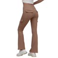 thumbnail image 1 of Pantalones casuales acampanados con bolsillos para mujer - Athleisure/yoga, poliéster, todas las estaciones, S-XL, 1 of 3