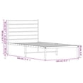 thumbnail image 2 of vidaXL White Twin Metal Bed Frame with Headboard & Slats, No Mattress, Easy Assembly, 2 of 4