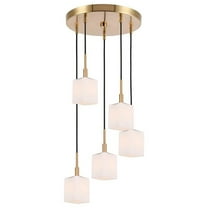 Woodbridge Lighting Langston 5-Light Metal Steel Cluster Pendant in Brass