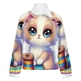thumbnail image 6 of Jackets for Women Winter Coat Jackets Flannel Stand Collar Jacket(Cute Cat with Cracker,Size:S-4XL), 6 of 7