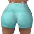 thumbnail image 2 of Pofeuu Blue And Turquoise Print Workout Shorts for Women Scrunch Butt Lifting High Waisted Yoga Gym Seamless Booty Biker Shorts-Medium, 2 of 8