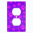 thumbnail image 2 of Metal Light Switch Plate Cover Puppy Dog Paw Prints Neon Purple DOG029, 2 of 13