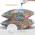 thumbnail image 4 of Boho Floral Throw Pillow Covers 24x24 Inch Set of 2, Spring Vintage Abstract Art Flowers Waterproof Outdoor Pillow Covers, Decorative Cushion Pillowcases for Couch, Sofa, Bed, Garden, Patio, 4 of 9