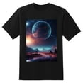 thumbnail image 2 of Plus Size Shirt for Women Black Tops for Women Short Sleeves Shirt for Women Cosmic T Shirt Crewneck Shirt for Women 4XL, 2 of 5