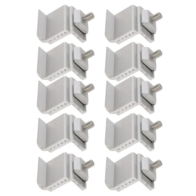 10 Uds soporte de montaje Solar bloque de presión de aleación de aluminio abrazaderas de puesta a tierra del extremo del riel del Panel PV VoborMX herramienta